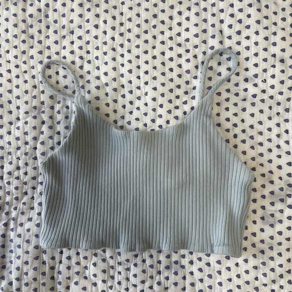 Light blue Native ribbed crop top - Picture 2 of 5